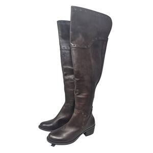 NEW Vince Camuto 7 Bestan Brown Leather Over the Knee Boot Boho Western